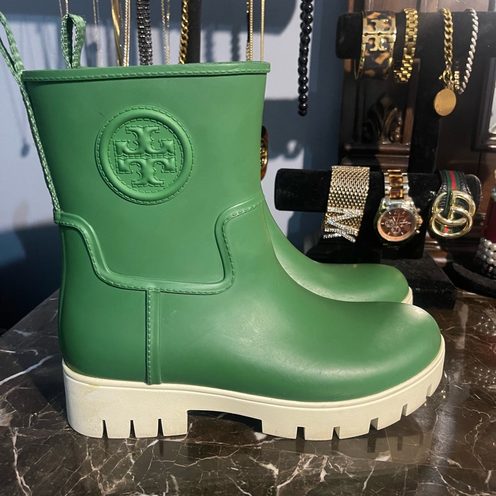 Tory Burch Green Ankle Boots